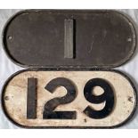 Pair of North London Railway cast-iron BRIDGEPLATES nos 1 and 129. In the NLR's unique style and