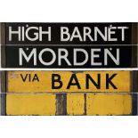 Pair of London Underground 38-Tube Stock enamel CAB DESTINATION PLATES for the Northern Line