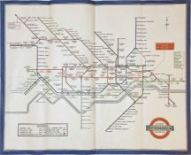 1935 London Underground POSTER MAP (size 30" x 24" - 76cm x 61cm) by H C Beck. Like the contemporary