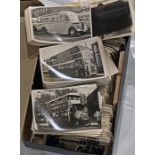 Very large quantity (c1,000) of b&w, postcard-size PHOTOGRAPHS of buses and coaches across the UK, a