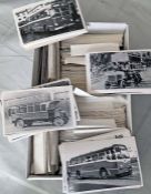 Very large quantity (nearly 1,300) of postcard-size, mainly b&w BUS & COACH PHOTOGRAPHS of mainly