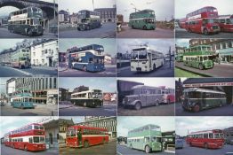 Large quantity (c180) of original 35mm bus & coach COLOUR SLIDES (Agfachrome) of buses, trolleybuses