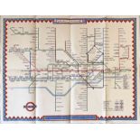 1946 London Underground POSTER MAP designed by H C Beck with a decorative border by 'Shep' (