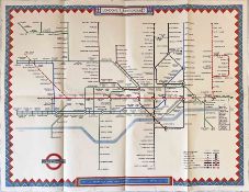 1946 London Underground POSTER MAP designed by H C Beck with a decorative border by 'Shep' (