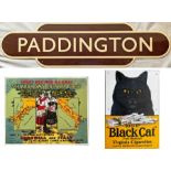 Trio of high quality, reproduction ENAMEL SIGNS comprising a full-size (36" - 92cm, unflanged) TOTEM