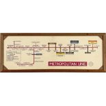 1961 London Underground Metropolitan Line CAR DIAGRAM from compartment stock, mounted and glazed