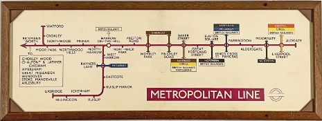 1961 London Underground Metropolitan Line CAR DIAGRAM from compartment stock, mounted and glazed