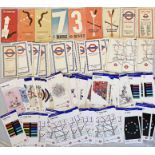 Good quantity (c150) of London Underground diagrammatic card POCKET MAPS from the late 1950s to 2011