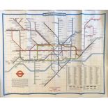 1973 London Underground quad-royal POSTER MAP designed by Paul Garbutt. Dated June 1973 with print-