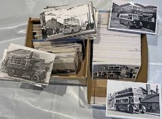 Large quantity (approx 1,300) of mainly b&w bus & coach PHOTOGRAPHS, 6x4 & postcard sizes, of