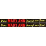 Pair of 1950s/60s Jersey Motor Transport BUS EXTERIOR ADVERTISEMENT POSTERS for the island's Mary