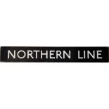 London Underground enamel SIGN 'Northern Line' with the line colour of black as the background. We
