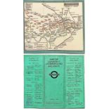 1926 London Underground linen-card POCKET MAP from the Stingemore-designed series of 1925-32. This