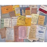 Large quantity (70+) of mainly 1950s/60s bus TIMETABLE LEAFLETS & FOLDERS from a wide range of