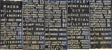 1964 (dated) Birmingham City Transport bus DESTINATION BLIND from Yardley Wood garage. A complete,