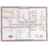 1947 London Underground POSTER MAP designed by H C Beck with a decorative border by 'Shep' (