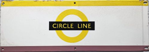 London Underground 1950s/60s enamel FRIEZE PLATE from the Circle Line with the line name across