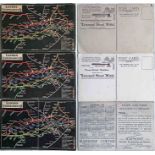 Trio of 1908 London Underground POSTCARD MAPS produced principally for that year's Franco-British