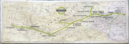 1937 London Underground Metropolitan Line CAR DIAGRAM (map) for compartment stock showing the