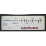 1953 London Underground Metropolitan Line CAR DIAGRAM from compartment stock, mounted and glazed