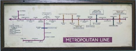 1953 London Underground Metropolitan Line CAR DIAGRAM from compartment stock, mounted and glazed