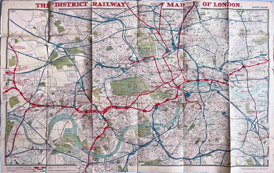 1907/08 London Underground MAP 'The District Railway Map of London', 7th edition. '07' on cover - Image 2 of 2