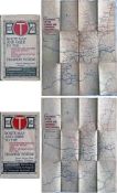 Pair of c1914 London Underground Group pocket TRAMWAY MAPS 'Route Map and Guide to the ... Tramway
