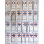 Quantity (26) of London Underground diagrammatic, card POCKET MAPS (bar one which is the larger,