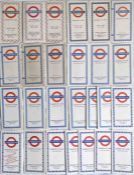 Quantity (26) of London Underground diagrammatic, card POCKET MAPS (bar one which is the larger,