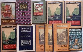Quantity (11) of mainly 1920s London GUIDEBOOKS comprising 1928 issue of Metro-Land (fold-out map is