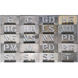 Large quantity (20) of London Transport bus garage STENCIL PLATES comprising examples from F (Putney