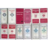 Quantity (12) of 1935-45 London Underground POCKET MAPS, 8 are card diagrams, 4 are the larger,