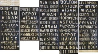 1970 (dated) Wigan Corporation bus DESTINATION BLIND. A complete, linen blind in very good, ex-use