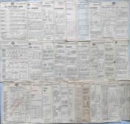 Selection (33) of 1920s/30s LGOC/London Transport bus stop PANEL TIMETABLE POSTERS for a variety