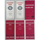 Selection (6) of 1930s London Underground diagrammatic, card POCKET MAPS comprising No 2 1937, No