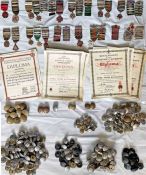 Large quantity (c250 items) of London Bus driver 1919-1970s SAFE DRIVING MEDALS, RIBBONS & CLASPS (