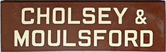 Great Western Railway (GWR) enamel chocolate & cream LAMP TABLET from Cholsey & Moulsford station on