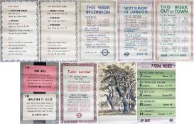 Quantity (9) of 1930s London Transport double-royal posters comprising 1939 To Godstone Green/