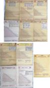 Quantity (11) of mainly 1961 London Transport BUS card FARECHARTS comprising 7 early Routemaster