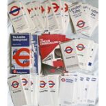 Large quantity (104) of London Underground diagrammatic, card POCKET MAPS dated from 1972-1989. Some