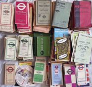 Large box containing estimated 250+ mainly London Transport POCKET MAPS, LEAFLETS, TIMETABLE BOOKS