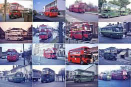 Large quantity (120) of BUS COLOUR SLIDES of London Transport & London Country vehicles, nearly