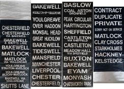 c1980s bus DESTINATION BLIND, though to be from Hulleys of Baslow. A complete blind in Tyvek