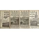 Selection (4) of LCC Tramways POCKET MAPS comprising issues dated November 1913, December 1913,