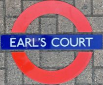 London Underground enamel PLATFORM ROUNDEL from Earl's Court Station on the District and