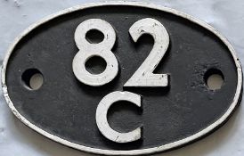 British Railways (Western Region) cast-iron SHEDPLATE 82C from Swindon 1950-73 and sub-sheds