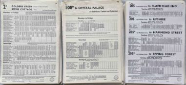 Large quantity (c400) of mainly 1960s/70s London Transport bus stop PANEL TIMETABLES for Central