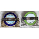 Pair of London Transport bus driving instructor CAP BADGES comprising a Central Buses Senior