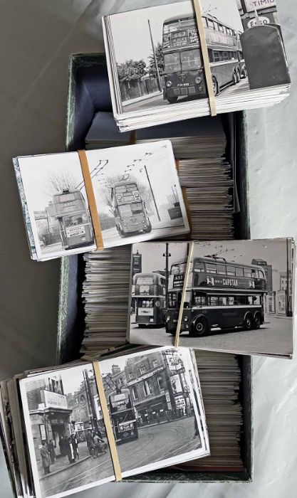 From the David Harvey Photographic Archive: a box of 1,000+ b&w, postcard-size PHOTOGRAPHS of London