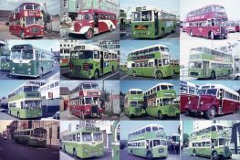 Large quantity (111) of BUS COLOUR SLIDES taken in the 1970s, nearly all are Agfachrome. Operators